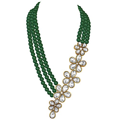 Image of Peora Crystal Faux Pearl Necklace & Jewellery Set Gift for Women