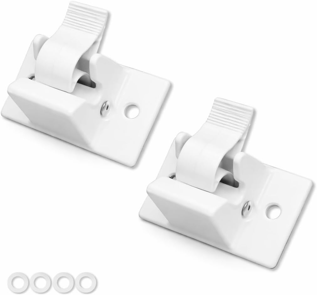 2Pcs RV Awning Bracket Replace 3104653.005, RV Camper Trailer Bottom Mounting Bracket Assembly, White