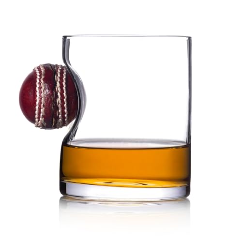 Sports Fan Cricket Ball Tumbler with Real Mini Cricket Ball Embedded