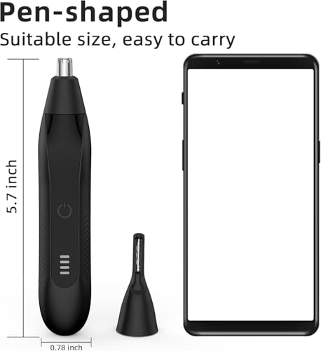 Setonia Nose Hair Trimmers for Men,Rechargeable Eyebrow Trimmer 2 in 1 Painless Multifunctional Ear and Nose Hair Trimmer with Dual Edge Blades Portable Design (Black) - Thumbnail 6