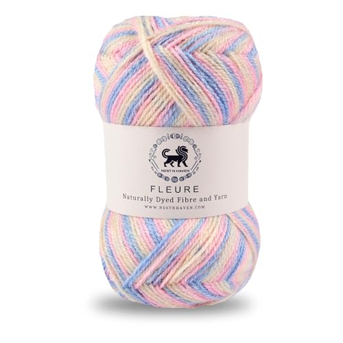 Image of Nestnhaven Acrowools Fleure Hand Knitting and Crochet Yarn. Pack of 1 Ball - 100gms. Shade no - NNHF (Multicolor25) | (500 Gm)
