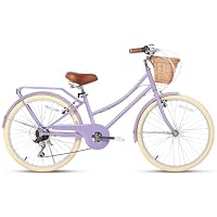 Amazon | Glerc 女の子自転車 可愛い小中学生自転車 シティーサイクル
