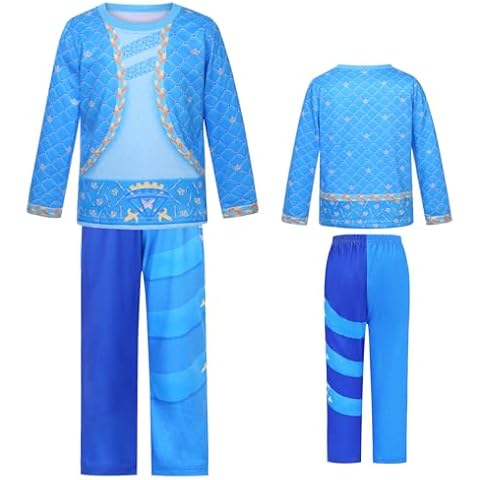 IBQ Blue Costume Girls Kids Halloween Costumes Toddler Princess Blue Costume Long Sleeve Shirt Pants Movie Character Cosplay Outfit Birthday Dress Up Set BQ037S Cover