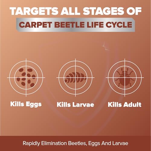 Carpet Beetle Killer Aerosol - 530ml, Effective for Carpets, Rugs & Furniture, Eliminates Beetles, Eggs, and Larvae, Non-Staining & Low Odour, Quick & Easy Application, Ideal for Home Use