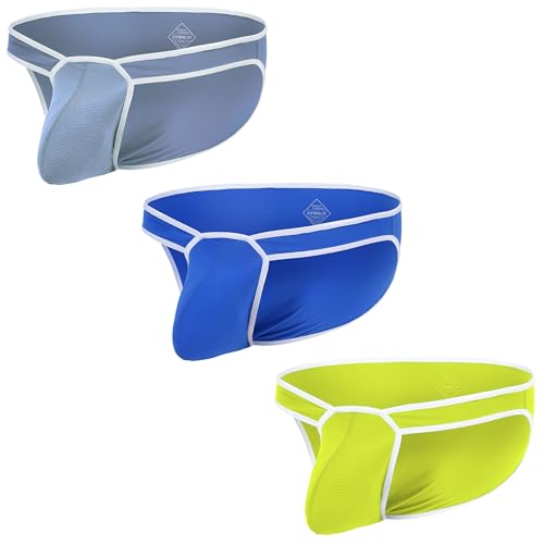 Mens Breathable Micro Mesh Underwear Sexy Bulge Enhancing Pouch Low Rise Stretch Briefs