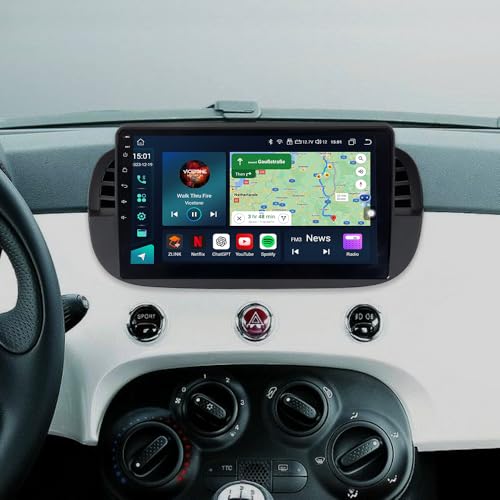 ACAVICA Android-Autoradio für FIAT 500 2007-2015 – 9-Zoll-HD-Touchscreen, Wireless CarPlay/Android Auto, Bluetooth 5.0, DSP-Audio, GPS, WLAN, FM/DAB+, Stereo, Plug & Play, Rückfahrkamera-Unter ACAVICA Android-Autoradio für FIAT 500 2007-2015 – 9-Zoll-HD-Touchscreen, Wireless CarPlay/Android Auto, Bluetooth 5.0, DSP-Audio, GPS, WLAN, FM/DAB+, Stereo, Plug & Play, Rückfahrkamera-Unter