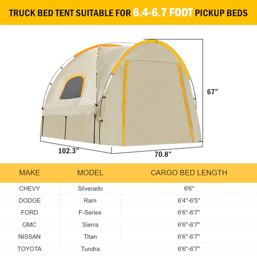 Pickup Truck Tent 6.4-6.7FT