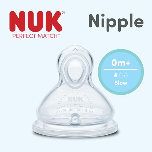 Image of NUK Simply Natural Baby Bottle Nipples - Medium Flow Silicone Extra Soft Anti-Colic Air System BPA-Free Pack of 2