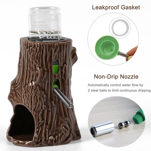 Zhilishu 80ML Hamster Water Bottle with Stand, 3-in-1 Adjustable, Gerbil Water Bottle, Chew Proof Ceramic, Dwarf Syrian Hamster, Mice, Rat - Image 6