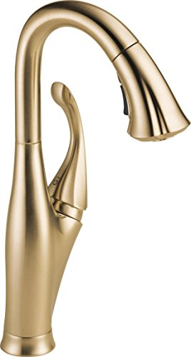 One-Day Sale: Up to 50% Off Delta Faucet Addison Gold Bar Faucet with Pull Down Sprayer, Bar Sink Faucet Single Hole, Wet Bar Faucets with Pull Down Sprayer, Prep Sink Faucet, Faucet for Bar Sink, Champagne Bronze 9992-CZ-DST