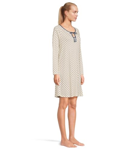 Karen Neuburger Women's Blue Era Tie Neck Long Sleeve Sleep Shirt2