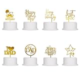 Happy Father's Day Cake Topper - Father's Day 、Happy Birthday Dad Cake Decoration Dad Party Supplies (Acrylic 1)