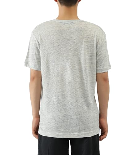 100% Linen Jersey T-Shirt for Men and Women Lightweight Short Sleeve Crew Neck Top Unisex Relaxed Fit Casual Tee3