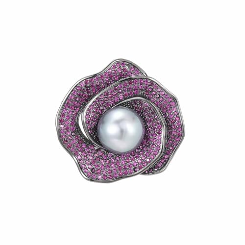 Image of Rhinestone Flower Brooch - Crystal Flower Pin for Women - Valentine's Day & Mother's Day Gift
