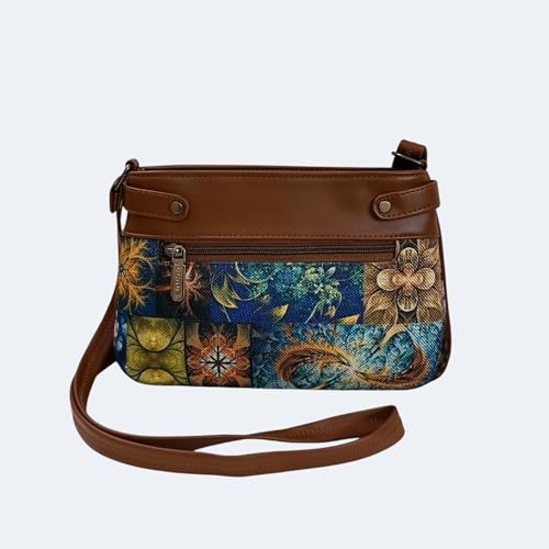 Image of JUGNU Sling Bag for Women, Jute Fabric, Crossbody Style, Slim Design, Multicolour, Medium Size, Lightweight, Adjustable Strap, Zipper Closure, 5 Pockets