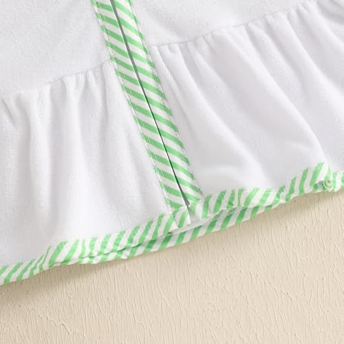 Image of Girls Hooded Terry Coverups One Piece Swimsuits Beach Stripe Trim Zip Up Fly Sleeve Swim Cover Up Swimwear
