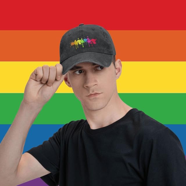 Rainbow Graffiti Baseball Cap LGBT Gay Pride Adjustable Cotton Trucker Hat - Image 3