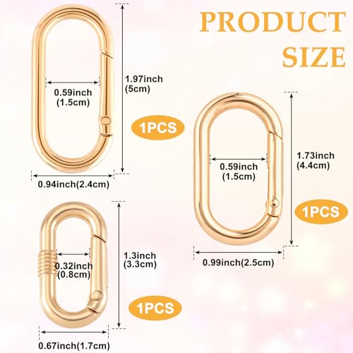 Image of Oval Spring Ring Clips, Metal Keyring Purse Clip