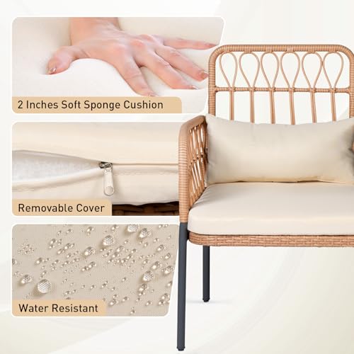image for HOMEZILLIONS Outdoor Loveseat 2 Pieces Patio Furniture Set, Porch Furn