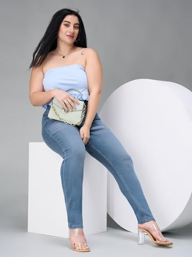 Image of Miss Chase A+ Women's Bootcut High Rise Regular Length Stretchable Denim Jeans