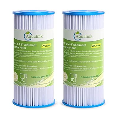 AQUALINK 10" x 4.5" Whole House Pleated Sediment Filter for Well Water, Replacement Cartridge for GE FXHSC, Culligan R50-BBSA, Pentek R50-BB, DuPont WFHDC3001, American Plumber W50PEHD, GXWH40L