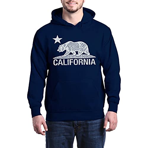 shop4ever California Distressed White Bear Hoodies Cali Sweatshirts Medium Navy0