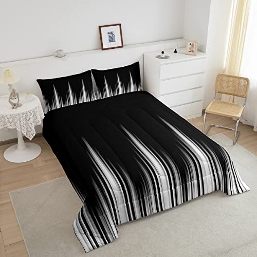 Image of Feelyou Gradient Dark Comforter Set Abstract Stripe Comforter Simple Style Modern Design Art Bedding Set Breathable Modern Luxury Duvet Set Room Decor Quilt Set Queen Size