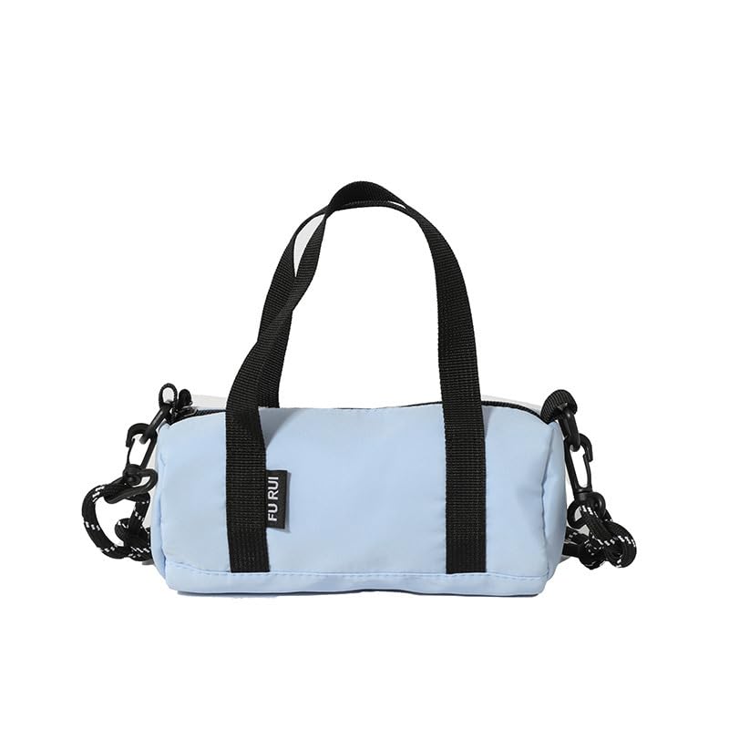 Sacola feminina para mulheres, bolsas transversais modernas, pacote cilíndrico, bolsas de ombro com mensageiros de nylon, Azul, Medium, Azul