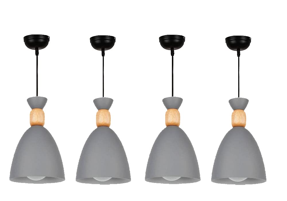Keyplus Hanging Shade Light, Pendant Light Hanging Lamp, Color: Grey, Pack of 4-image-10
