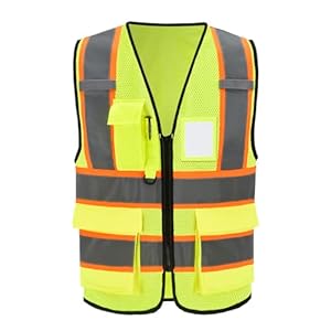 A-SAFETY Mesh High Vis Vest Lightweight Reflective Construction Vest with Pockets Safety Vest for Men/Women