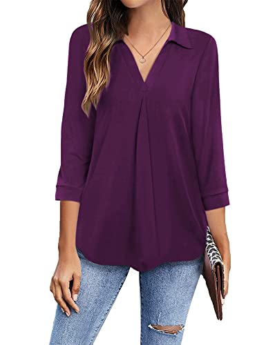 Image of Newchoice Womens 3 /4 Sleeve Shirts Business Casual Tops