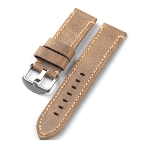 Bracelet montre cuir vachette 22mm style vintage pour look plongée rétro