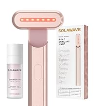 Solawave 4-in-1 Red Light Therapy Wand + Activating Serum | LED Skincare Device for Face & Neck | Facial Tool with Galvanic Current, Massage & Therapeutic Warmth | Reduces Appearance of Fine Lines