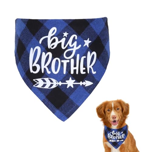 Bandana à carreaux pour chien, écharpe triangulaire réglable pour grand frère, grande sœur, grand frère, pour animal de compagnie, annonce de grossesse, écharpe pour chien et chat, accessoires pour