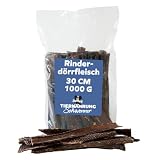 Tiernahrung Schwenner Rinderdörrfleisch für Hunde - 30 cm Leckere Kaustangen aus Trockenfleisch 1000g