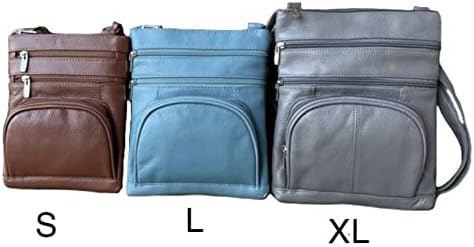 Roma Leathers Genuine X-Large Crossbody Purse, Multi-Pocket, Adjustable Strap, XL - Image 7