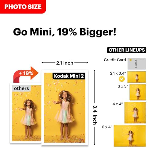KODAK Mini Shot 2 Retro 4PASS 2-in-1 Instant Digital Camera and Photo Printer (2.1x3.4 inches) Initial 8 Sheets + 30 Sheets Bundle, White