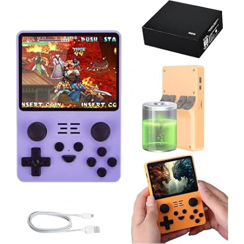 Arcade Pixel, Arcadepixel Hand Held, 2024 New Mini Portable Handheld Retro Video Games Consoles, 3.5 in HD Screen, Long Battery Life, Open Source Game Player (Purple 128G) Cover