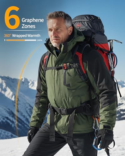 Image of Wulcea Graphene Heated Jacket for Men Fur Lined with Large Capacity Battery Pack