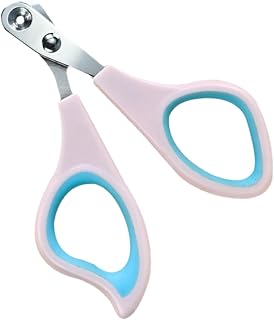 Cat Nail Clippers with Ergonomic Non Slip Handle Pink Trimming Tool | Stainless Steel Blade, Plastic Grip, Grooming Use, Comfortable Hold for PET Care and Animal Nail Care