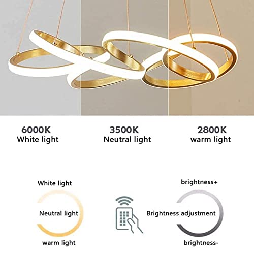 LED suspendu en aluminium moderne dimmable avec télécommande pour grand salon