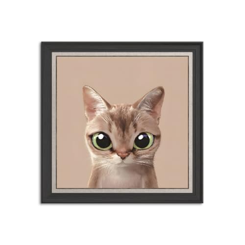 ?抽象 油絵 水彩 木枠付きの完成品 ワインと猫 黒猫 おしゃれ 絵画 インテリア 北欧 イラスト マット紙 艶消し アートパネル 額 フレーム デザイン 壁掛け 風景 グッズ 引越し ギフト 新築祝い (60x60cm(24x24in),F)