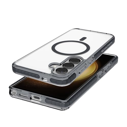 Image of DailyObjects Black Stride Clear Case Cover Compatible with Samsung Galaxy S25 Plus | Wireless Charging Slim Back Cover | 2 Layer Edge Protection & Shockproof