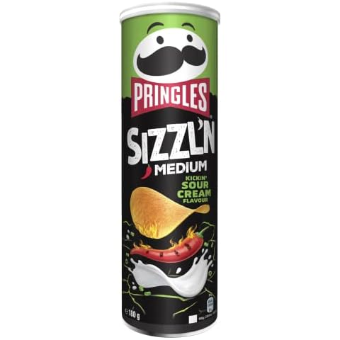 Pringles Sizzl'n Medium, Kickin' Sour Cream, 180g Cover