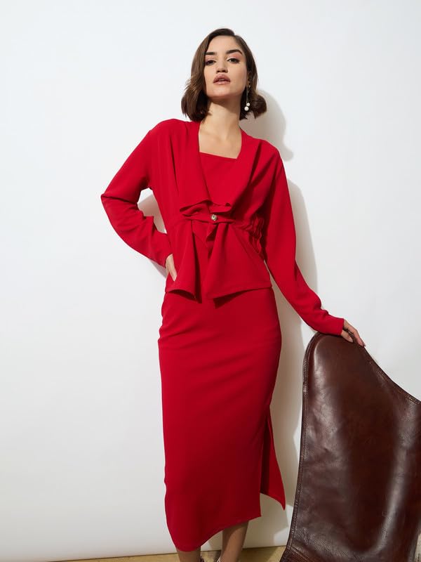 Image of barcino Black Strappy Bodycon Dress with Shrug