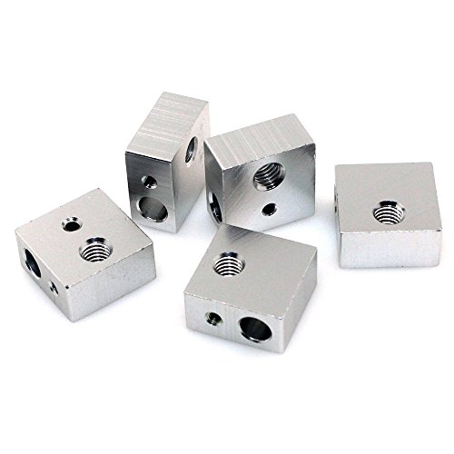 BIQU Aluminum Heater Block Specialized for MK7 MK8 3D Printer Extruder(Pack of 5pcs)