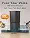 Dual Automatic Cat Feeder 2 Cats,6 Meals/Day,12 Portions/Meal,4.2L Dual Power Double Bowls Feeder,Dry Food Auto Pet Dispenser,10S Voice Record,Flexible Schedule Timer (Black,Stainless Dual Bowls)