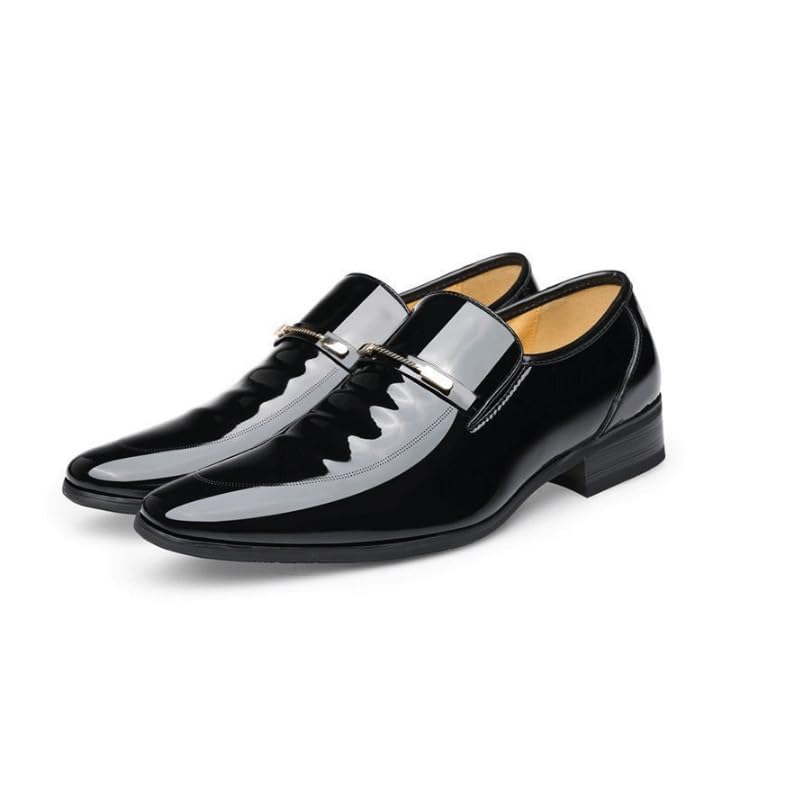 Men's Casual Slip On Leather Loafers Fashion Prom Wedding Business Suit Shoes2