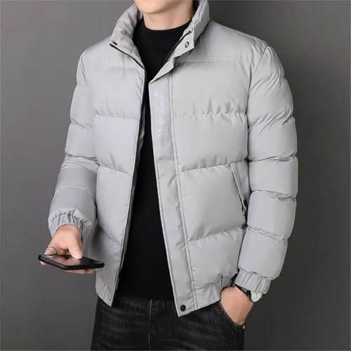 Men's Trend Solid Color Down Coats Thick Long Sleeve Zipper Down Coats4