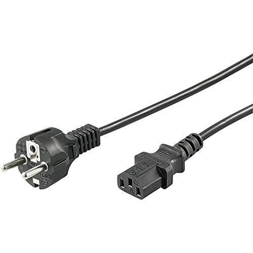 Goobay 96037 Kaltgerätekabel 5m / C13 Kaltgerätebuchse & Netzstecker Schutzkontaktstecker / Universelles Monitor Stromkabel / C13 Netzkabel / Schwarz / 5m